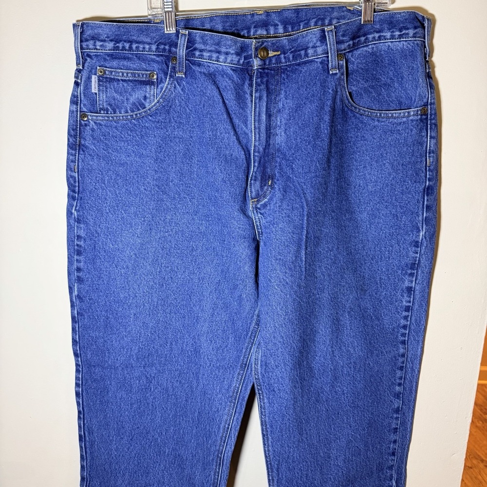 Carhartt Jeans Men's 42 Blue Relaxed Fit Straight Denim Pants 42x30 EUC Rugged